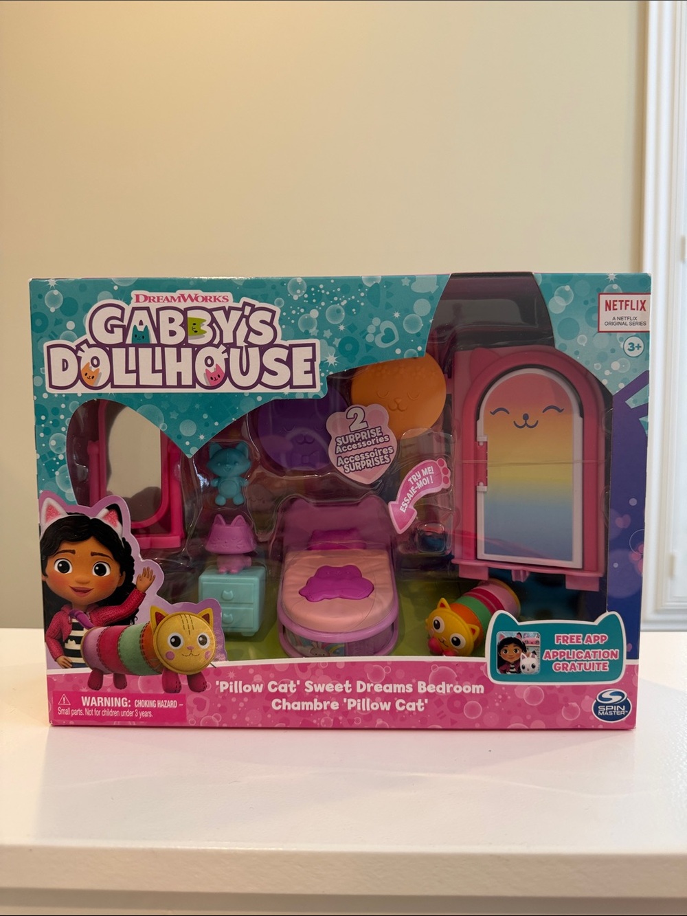New Dreamwork's Gabby's Dollhouse PILLOW CAT SWEET DREAMS BEDROOM Playset